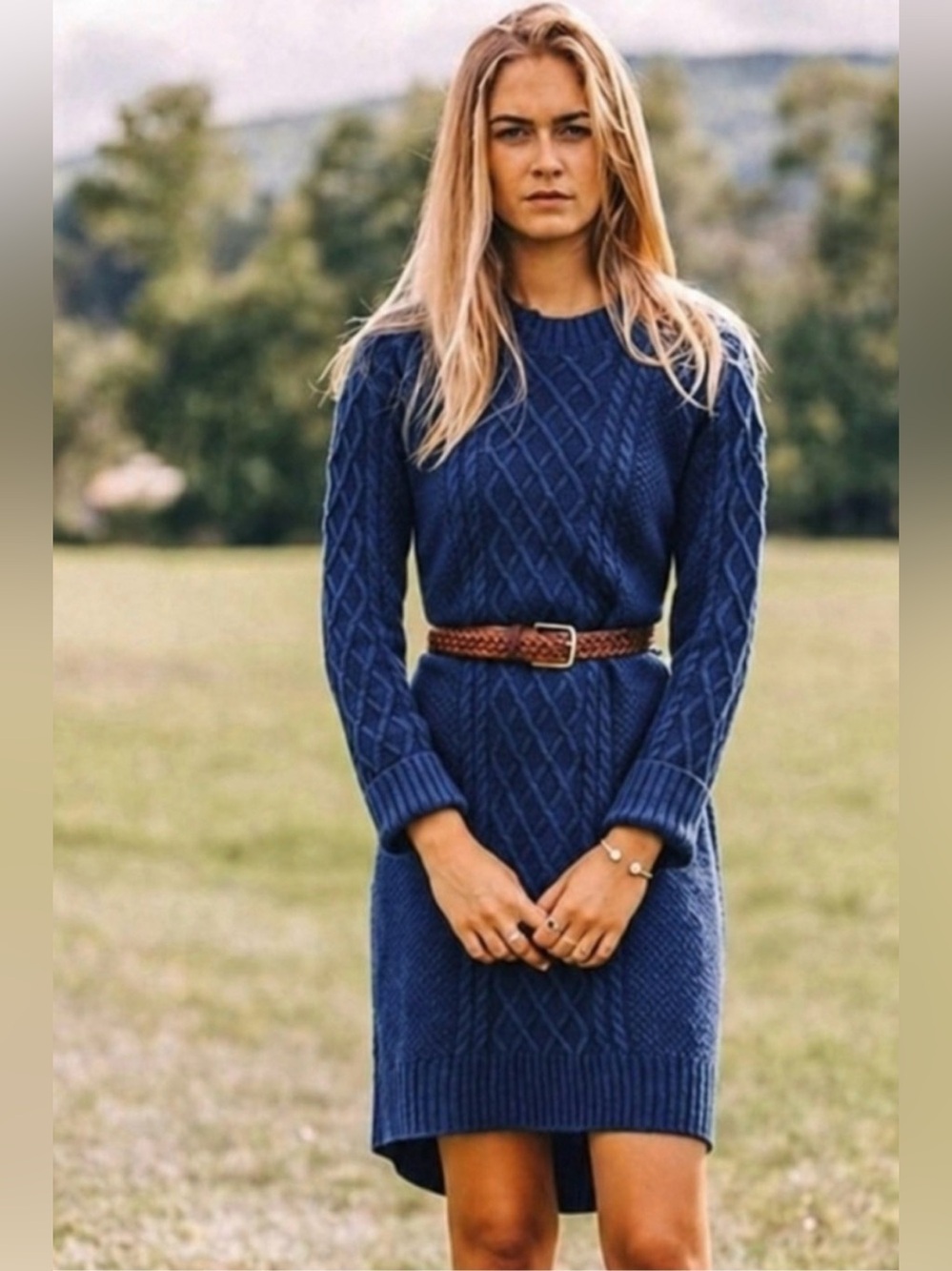 Kiel James Patrick Navy Quilted Knit Sweater